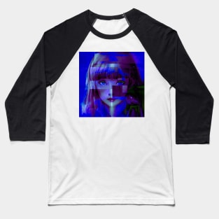 Shell - Glitch Art Portrait Baseball T-Shirt